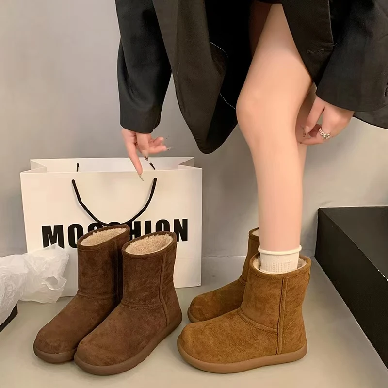 【9921】女士冬季加绒雪地靴百搭厚底加厚保暖秋冬女雪地靴休闲鞋