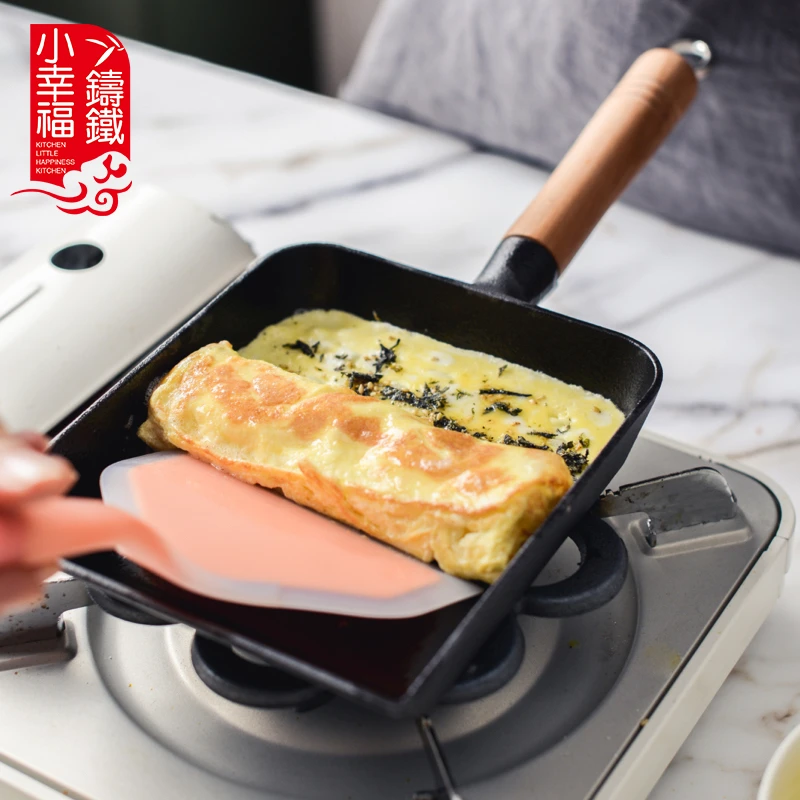 小幸福玉子烧铸铁煎锅通用精品早餐辅食煎蛋多用方形必备不粘煎锅
