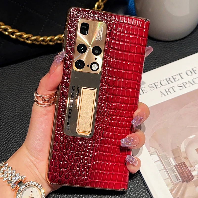 华为Matex2皮套喜马拉雅纹路鳄鱼纹奢华防摔高档折叠屏手机壳创意