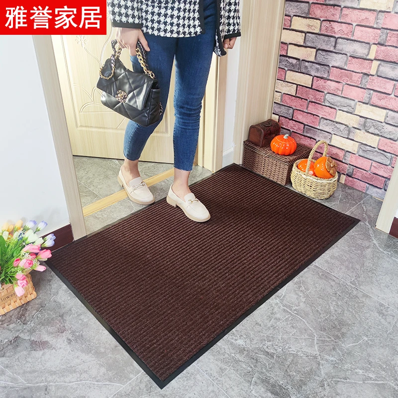 高档入户门门口地垫网红爆款室内脚垫家用新款双条纹卫生间防滑垫