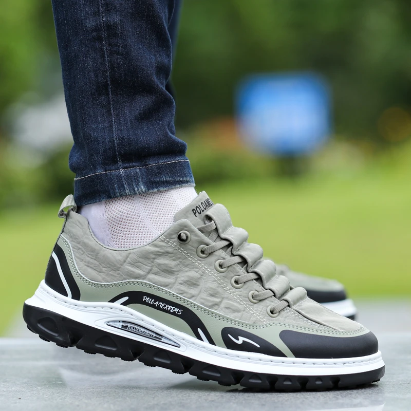 男鞋春季透气防臭薄款冰丝布面休闲运动45码大码软底防滑工作鞋子