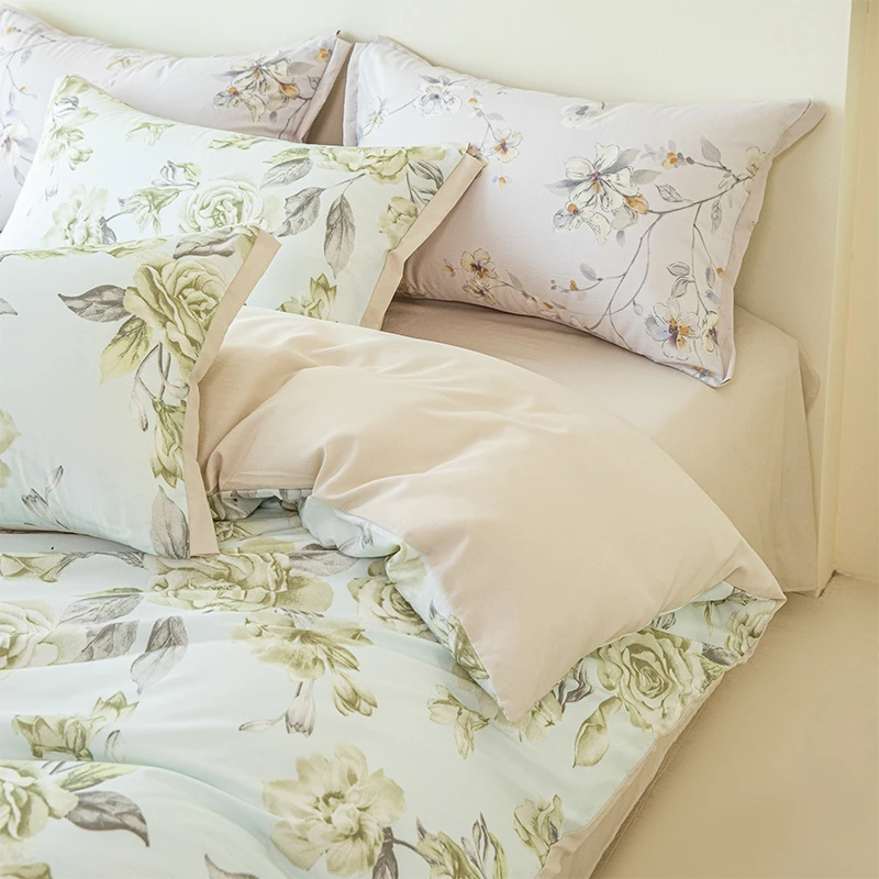 【年货节】舒柔雅致莱赛尔四件套 丝滑亲肤裸睡轻奢印花