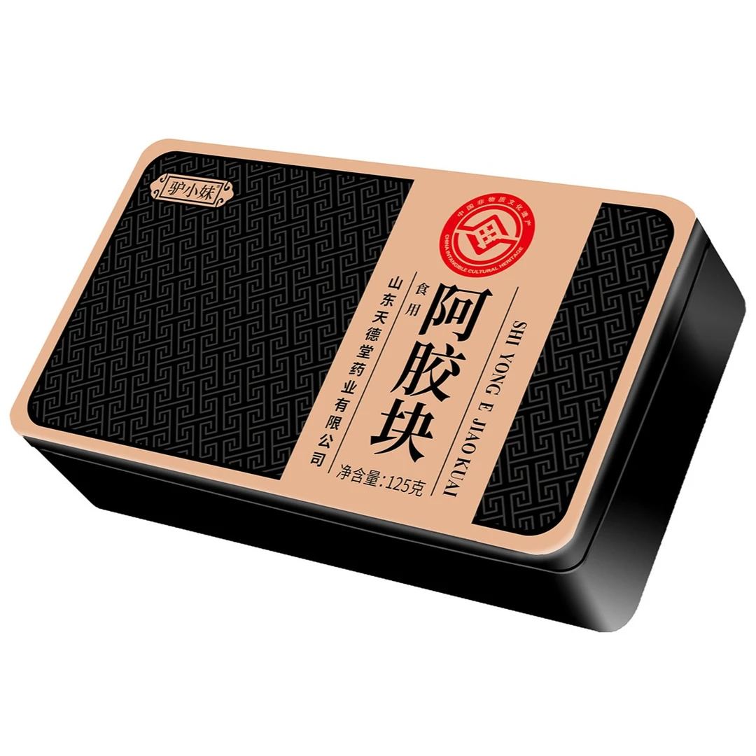 驴小妹品质保证胶香浓郁色泽透亮阿胶块125G*1盒