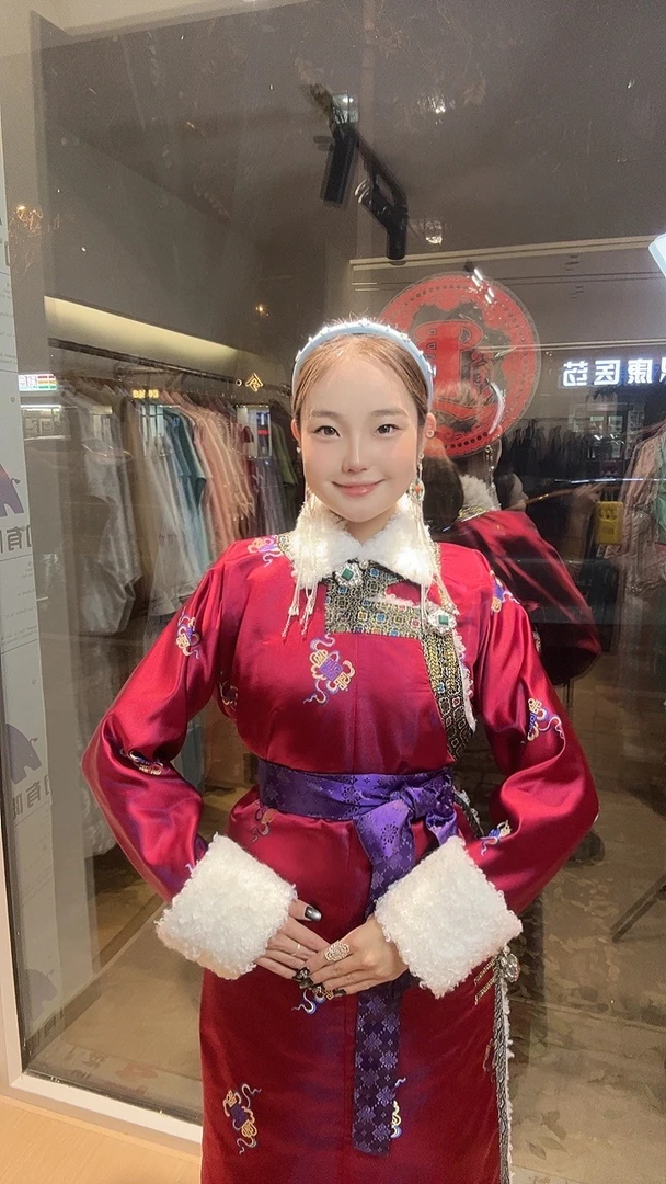 女士冬季传统二棉袍子时尚长款有袖设计