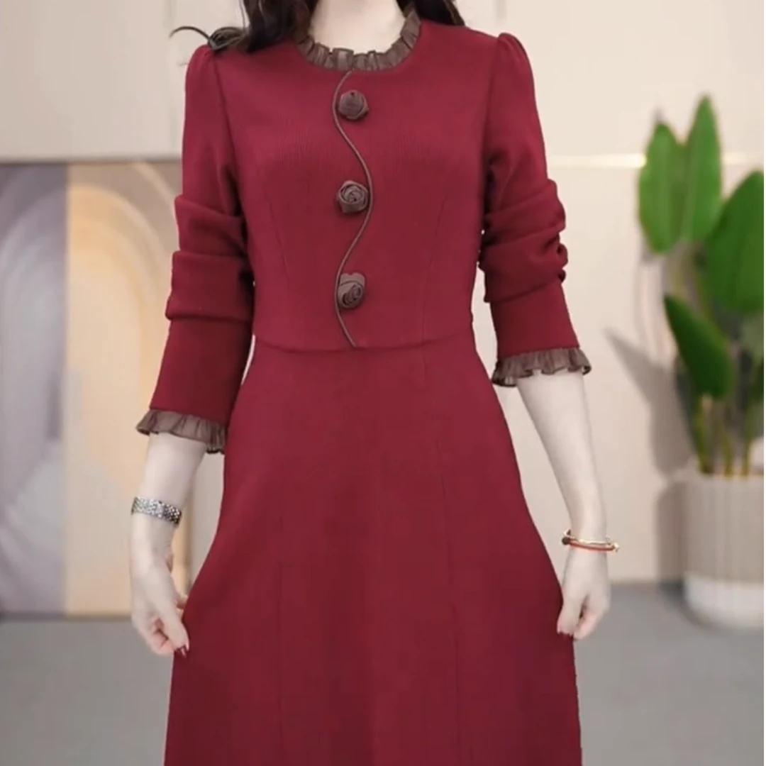 【依然定制】KK050#新款 百搭 显瘦 修身 减龄 收腰 气质 连衣裙