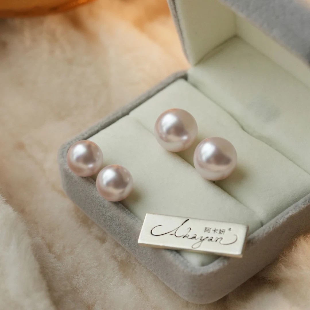 阿卡妍 925银耳饰 简约曼塔玫瑰紫珠耳钉小巧时尚百搭清新ins耳饰