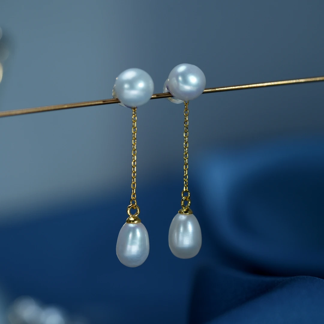 阿卡妍 925银耳饰 一款两戴后挂式流苏耳钉百搭简约气质优雅耳饰