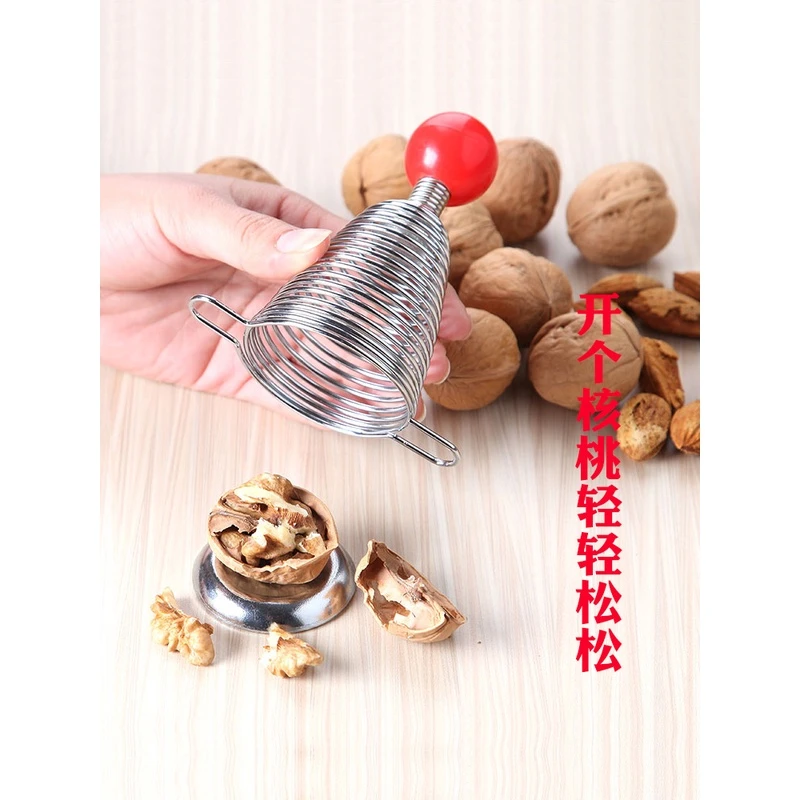 核桃夹子不锈钢弹簧开核桃夹核桃砸核桃家用多功能剥核桃破壳神器