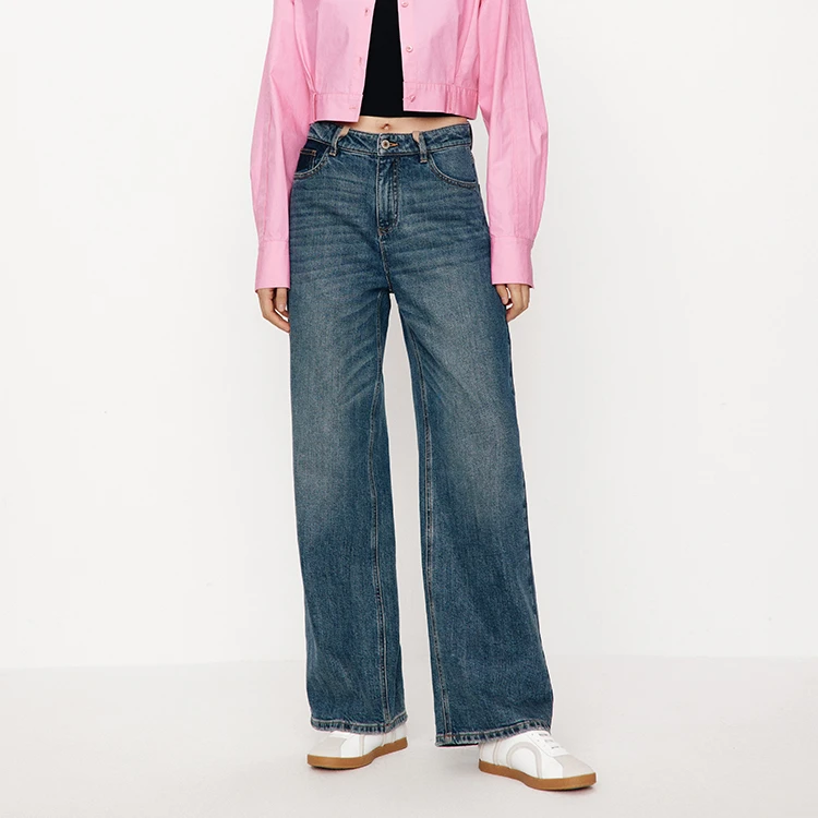 【牛仔裤】艾诺丝雅诗2023秋季新款直筒复古显瘦休闲牛仔裤30813221