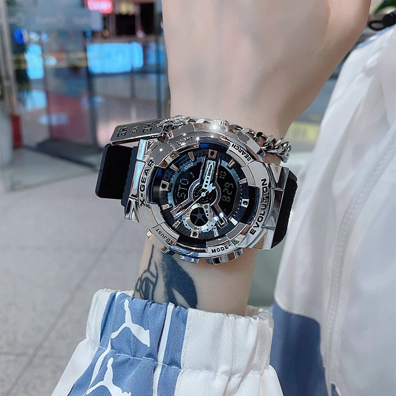 男士手表小钢炮运动青少年防水初高中学生机械钢铁之芯电子独角兽