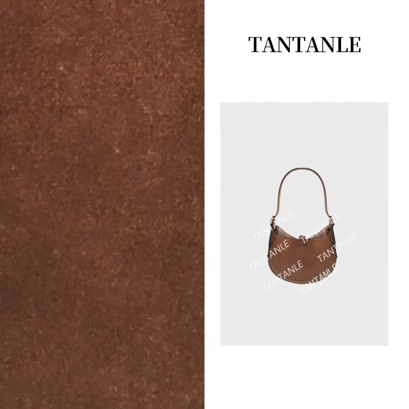 TanTanLe高定时尚百搭单肩腋下斜跨简约拼皮轻奢复古女包