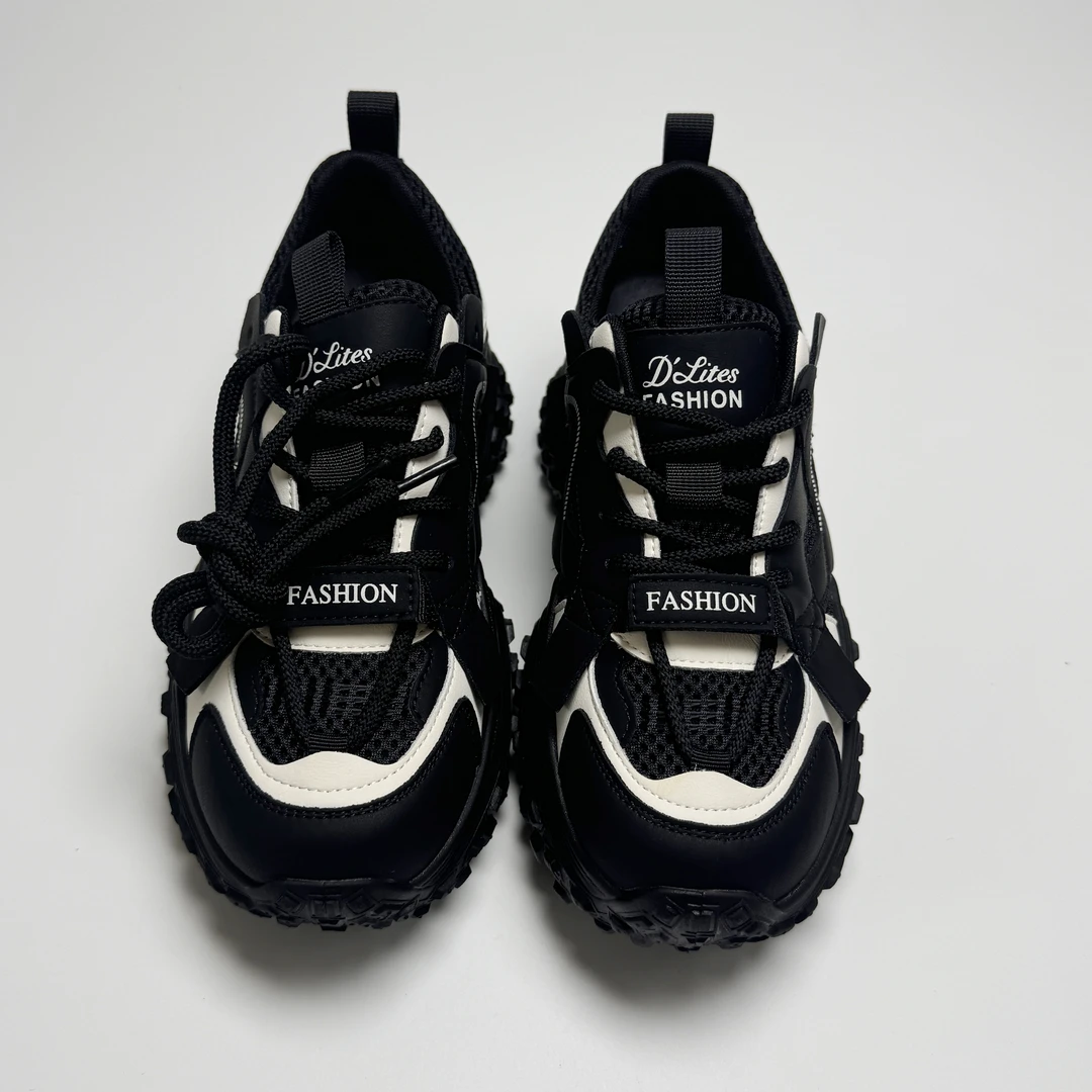 复古增高榴莲厚底老爹鞋女2024秋季新款小个子百搭休闲运动鞋