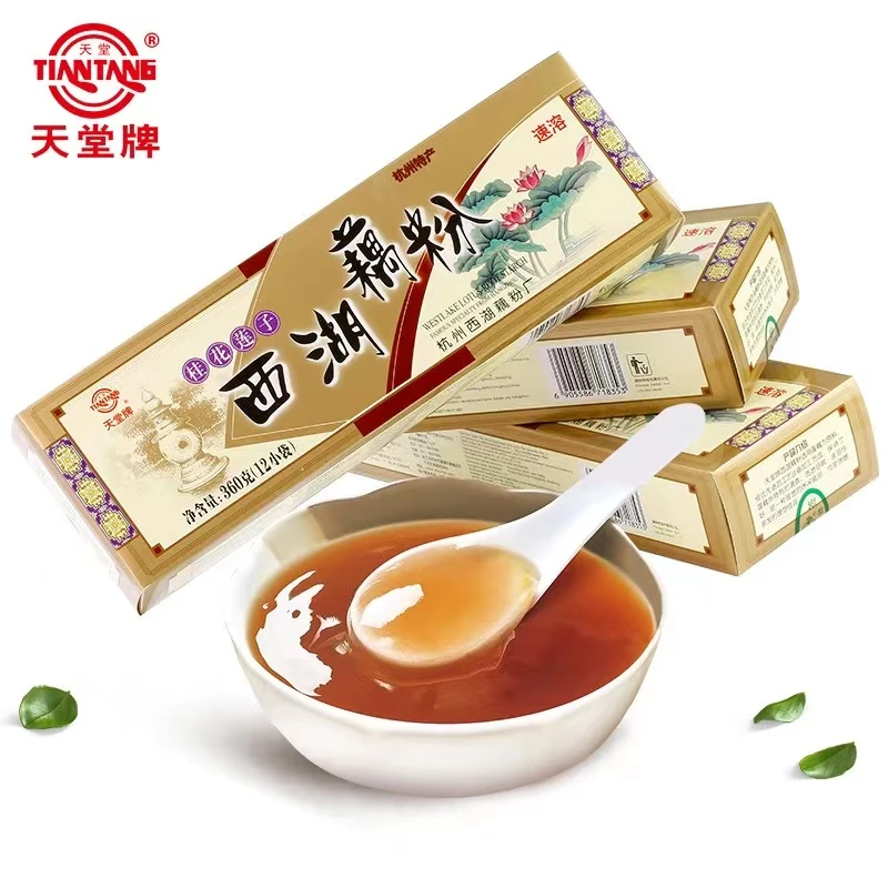 天堂牌西湖藕粉桂花莲子360g*3盒 传统杭州特产早餐（12小包/盒）