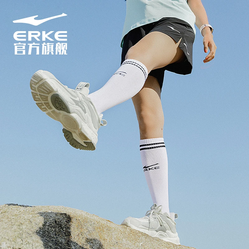 【3双装】鸿星尔克运动女款高筒袜健身显腿瘦防臭长筒袜92322112001