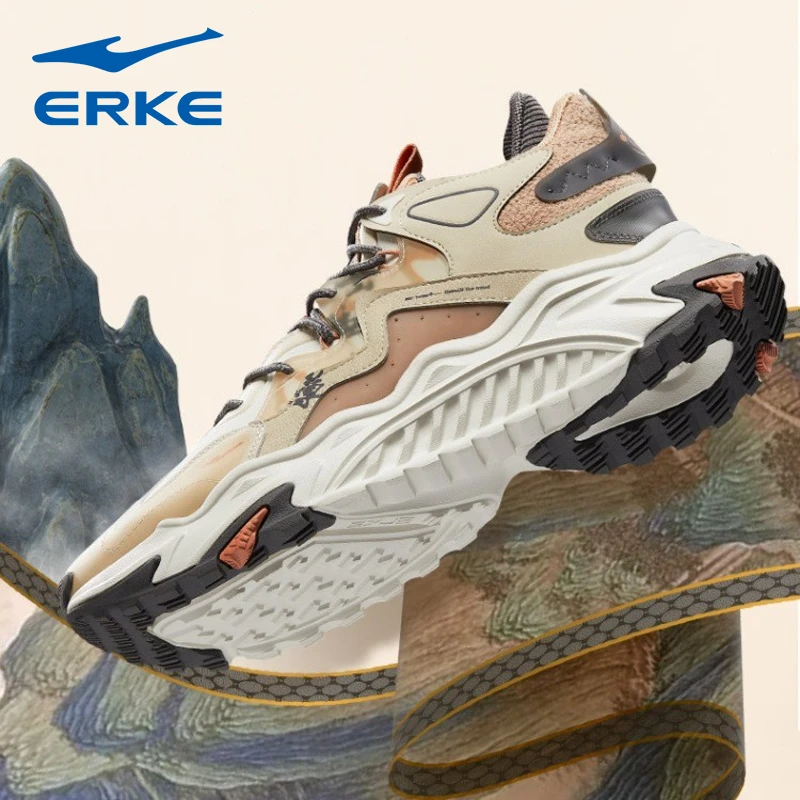 五岳独尊｜鸿星尔克春男款低帮潮流户外时尚复古老爹鞋51122302397