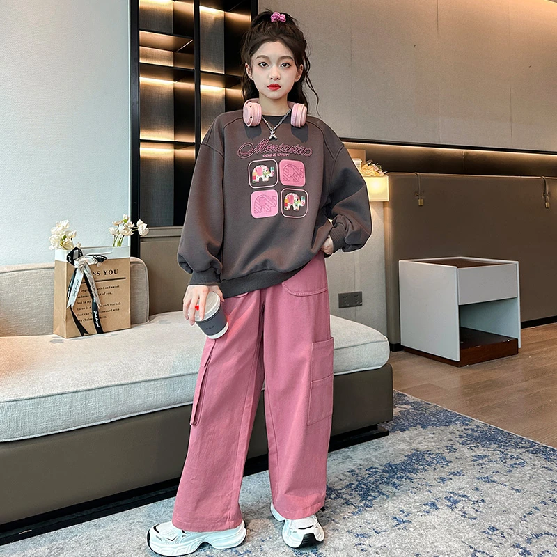 女童卫衣秋冬2024新款中大儿童洋气韩版休闲女孩秋季长袖上衣百搭