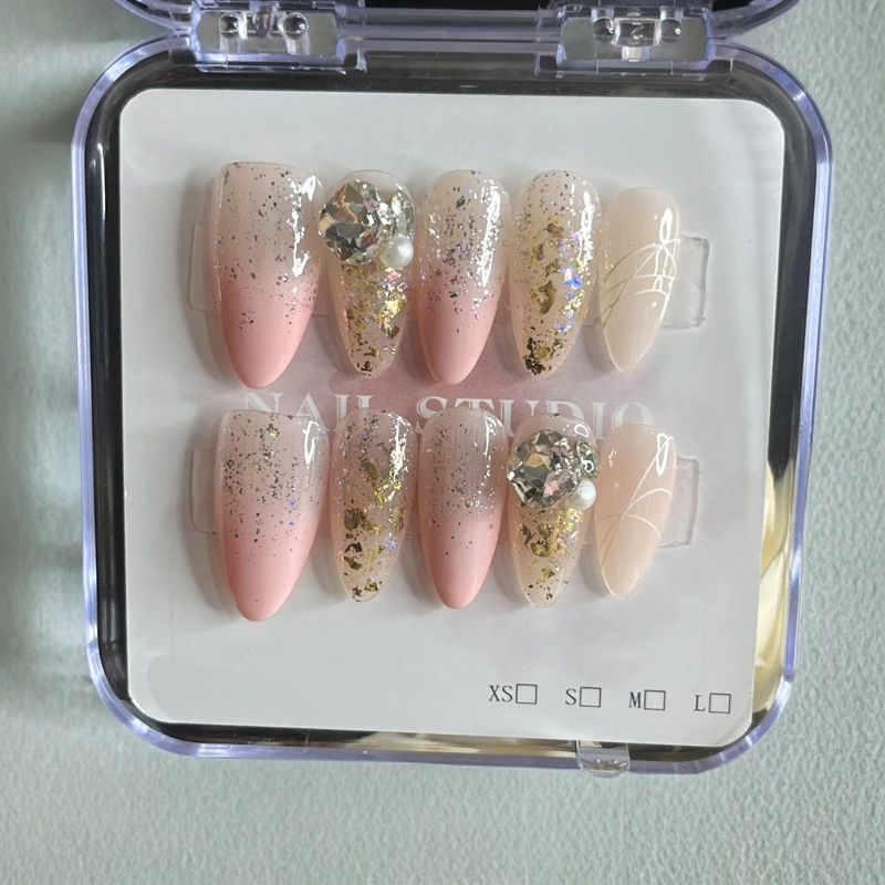 返潮复古甲甲片香水甲贴长款高质量短款纯手工穿戴甲美甲穿戴甲片