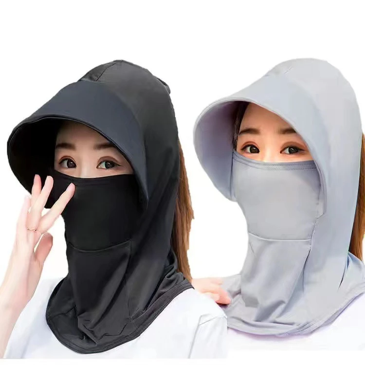 冰丝防晒可折叠遮阳帽护颈帽子女大帽檐轻薄透气冰丝材质防风防尘