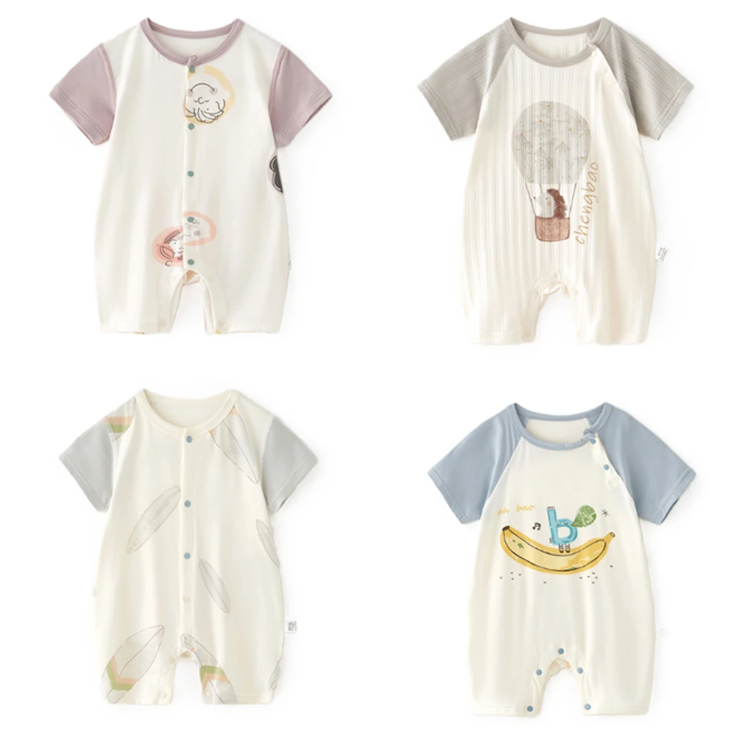 短袖爬服多款婴儿连体衣莫代尔夏季新生儿衣服男女宝宝哈衣爬爬服
