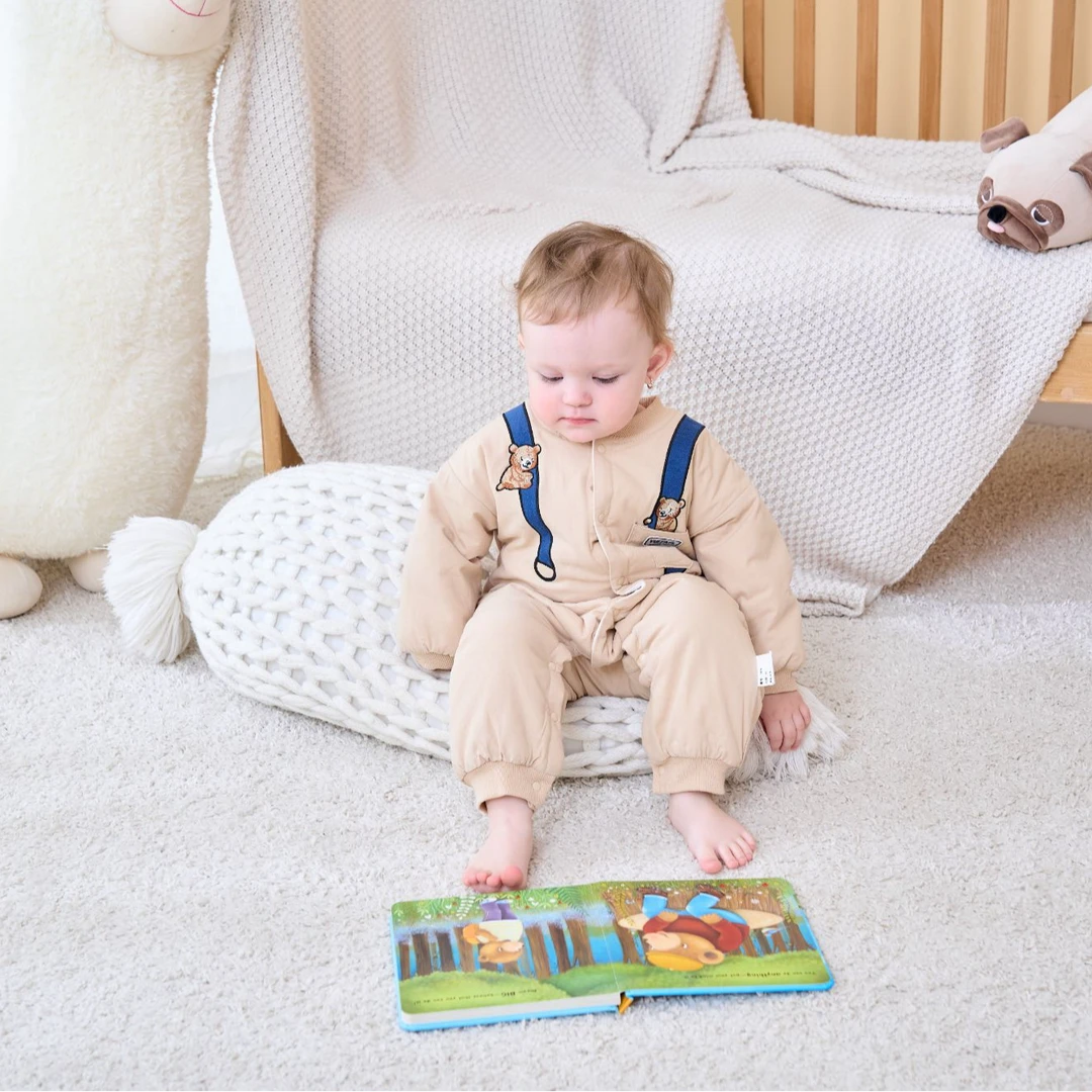 0070小树熊秋冬款保暖洋气过年加厚连体衣爬服哈衣长袖可爱儿童节