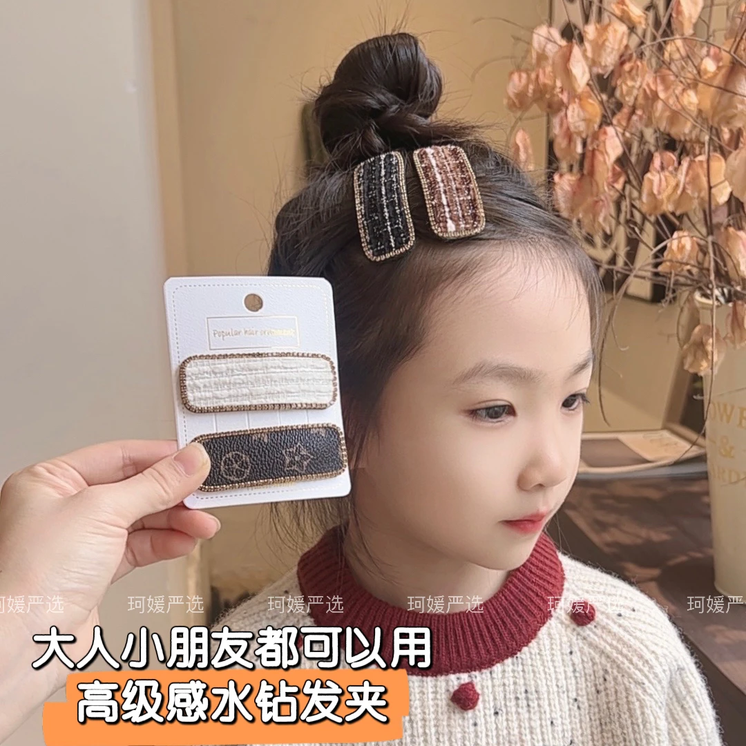 气质小香风刘海碎发一字夹侧边夹发夹子头饰头发卡子女后脑勺发夹