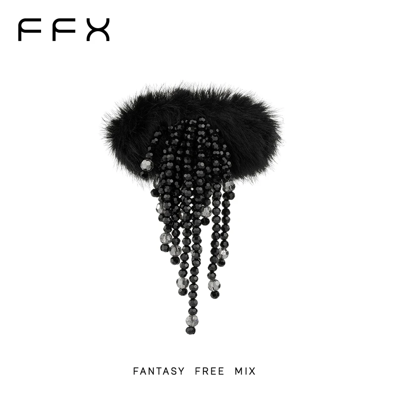 弗弗西FFX【原创·暗夜精灵】温柔瀑布水晶定制边夹