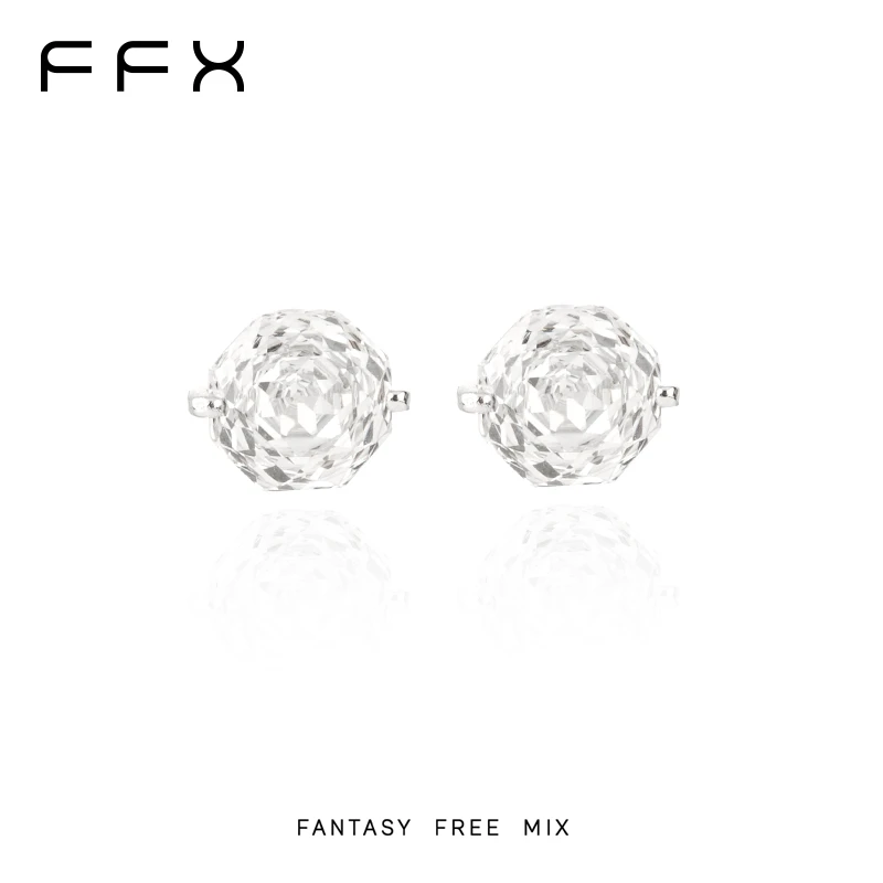 925银合成锆石耳饰 FFX设计师【原创】定制款【玫瑰花园】八角锆耳钉