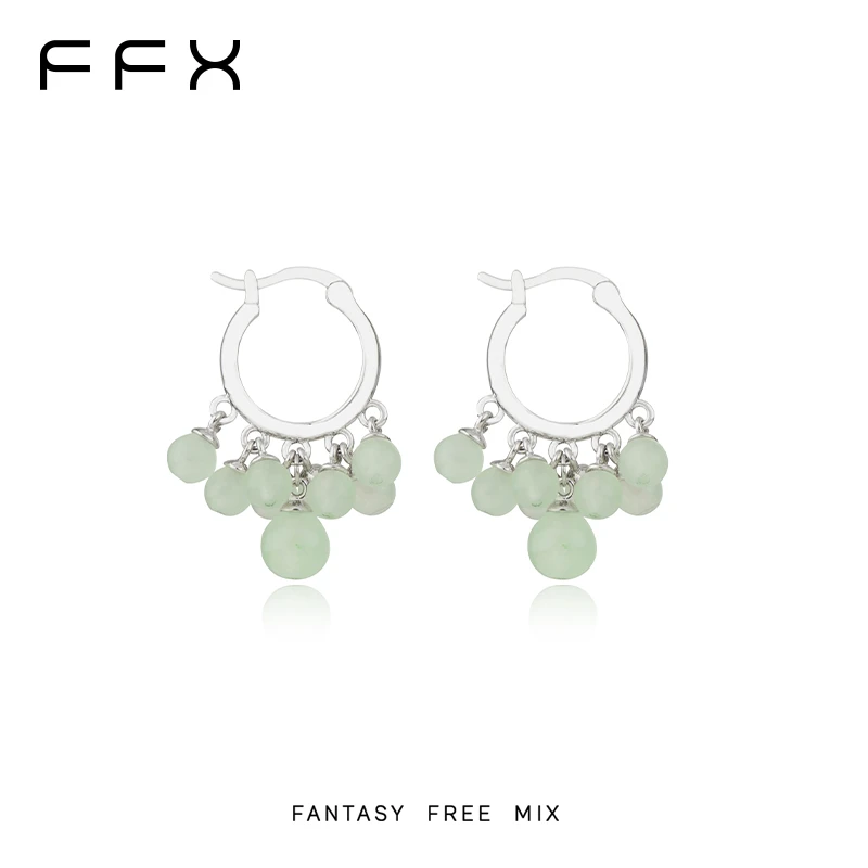 非金属莫桑石耳饰 FFX【原创】【阳光玫瑰】设计师款氛围感百搭耳环