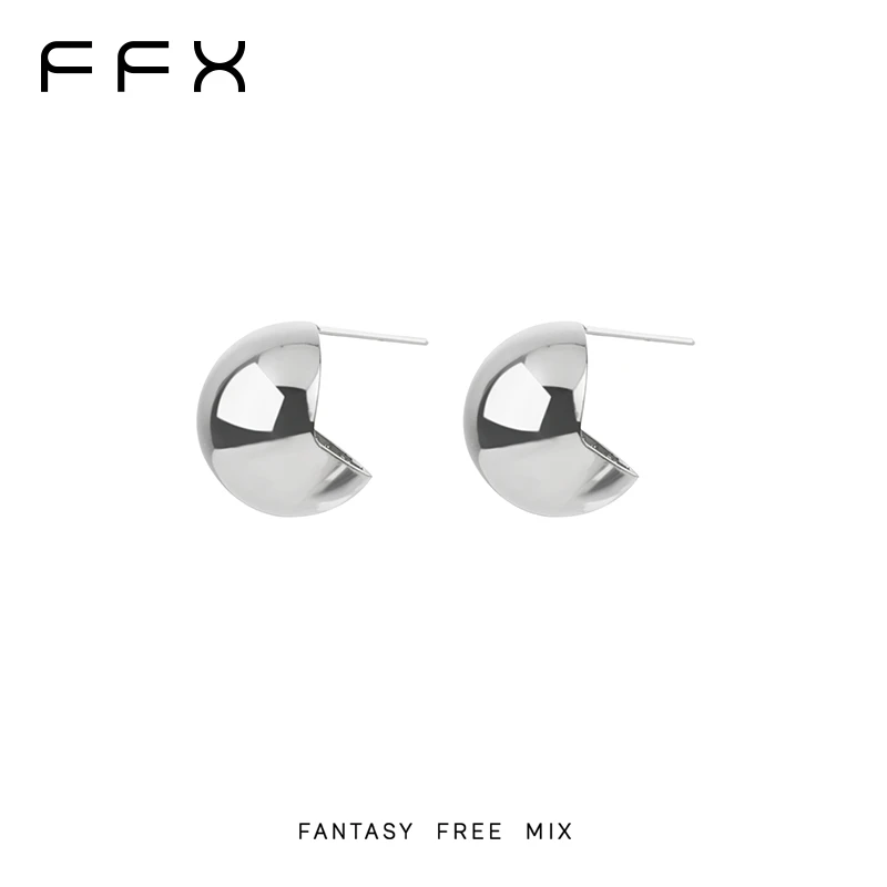 铜合金耳饰 FFX【北半球】极简风重工金属耳钉