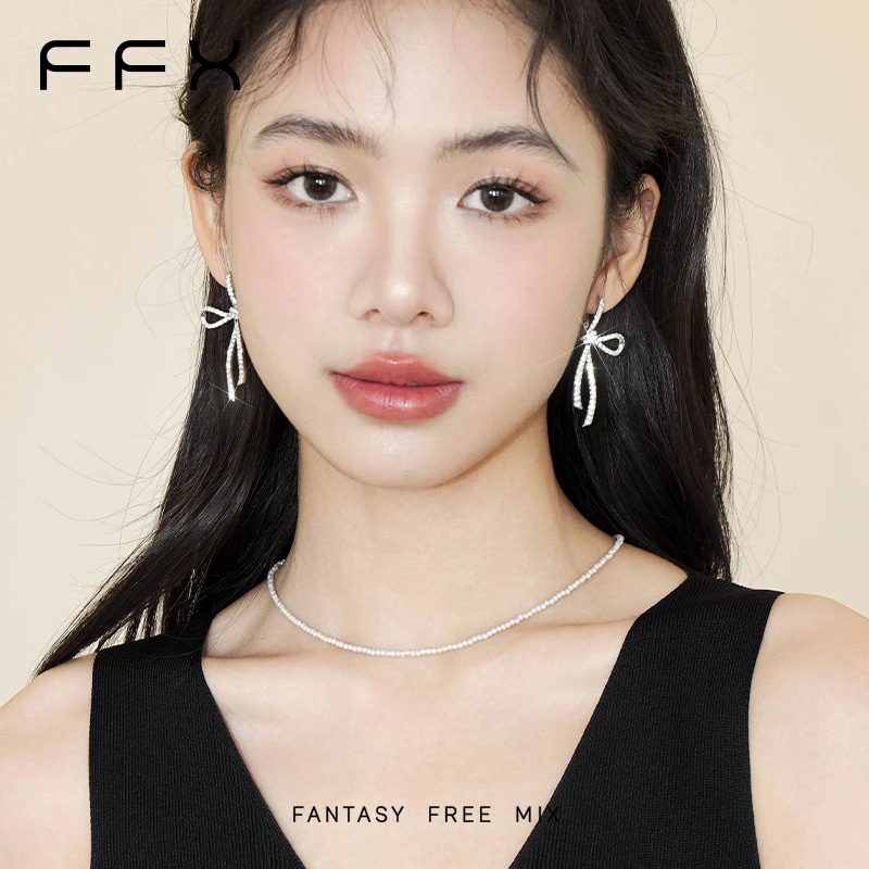 FFX 铜合金仿水晶耳饰 弗弗西【高光时刻】满钻耳环女