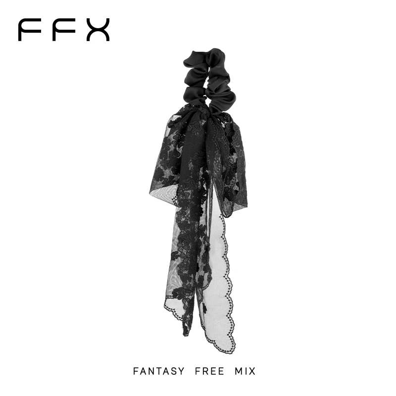 弗弗西FFX【小幸运】定制立体绣花四叶草长飘带发圈