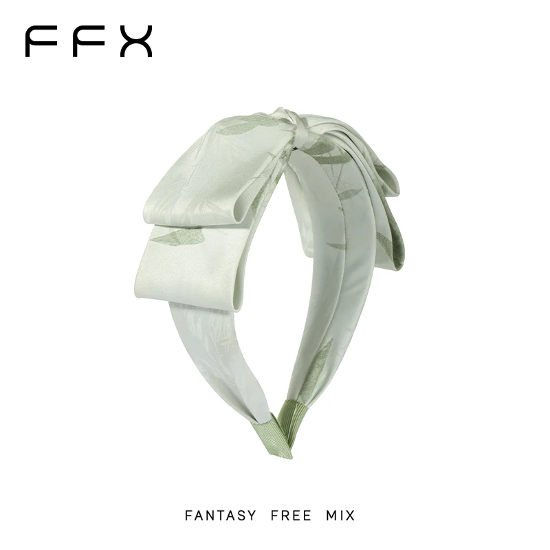 弗弗西FFX【竹夜】新中式暗纹肌理竹子蝴蝶结发箍