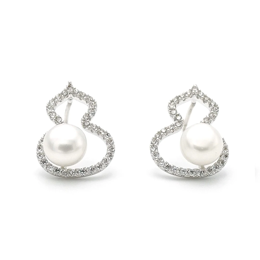 FFX 925银合成锆石耳饰 弗弗西【福禄】通勤简约优雅耳钉葫芦耳环女