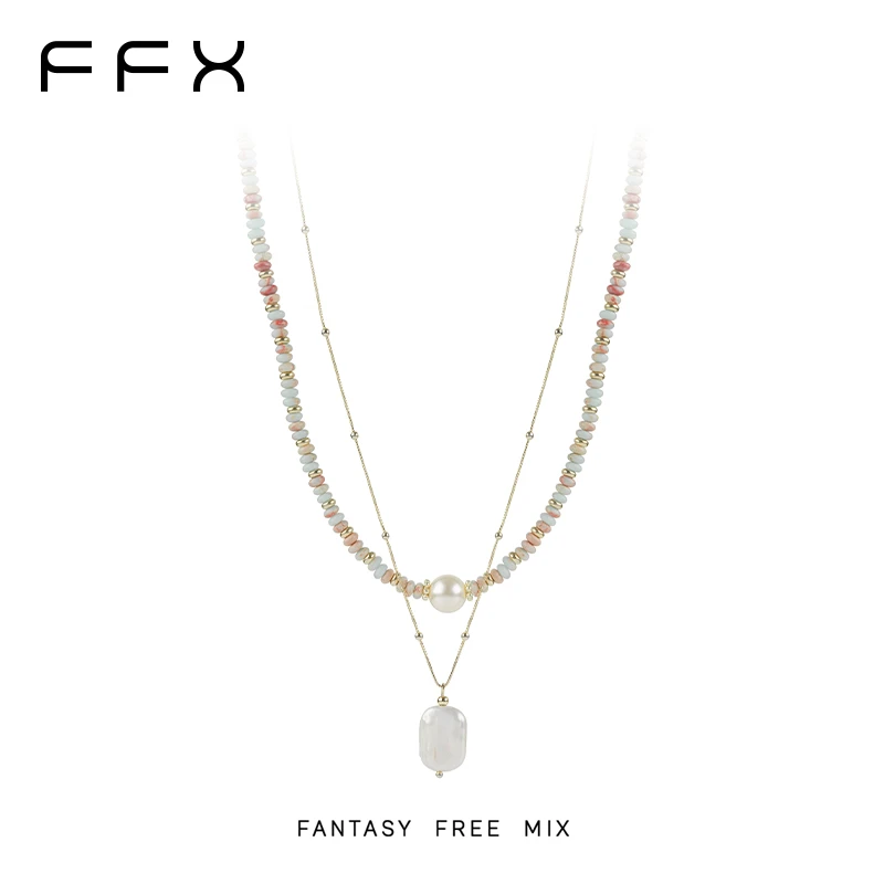 铜合金仿珍珠项链 弗弗西FFX【西子海棠】双层叠戴可拆卸时尚项链