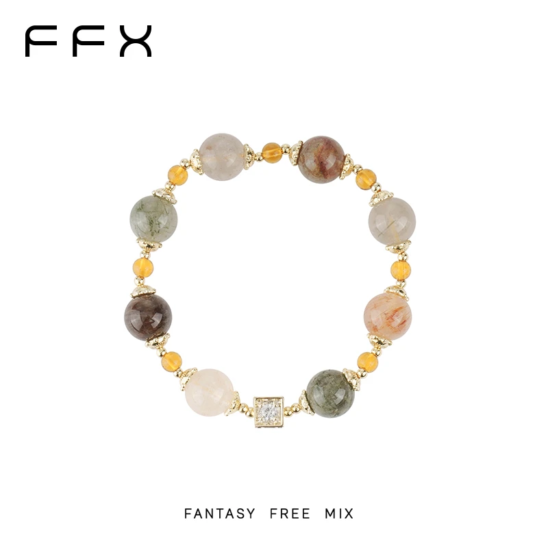 FFX 铜合金仿水晶手链 弗弗西FFX【梦回】复古轻奢弹力绳手串