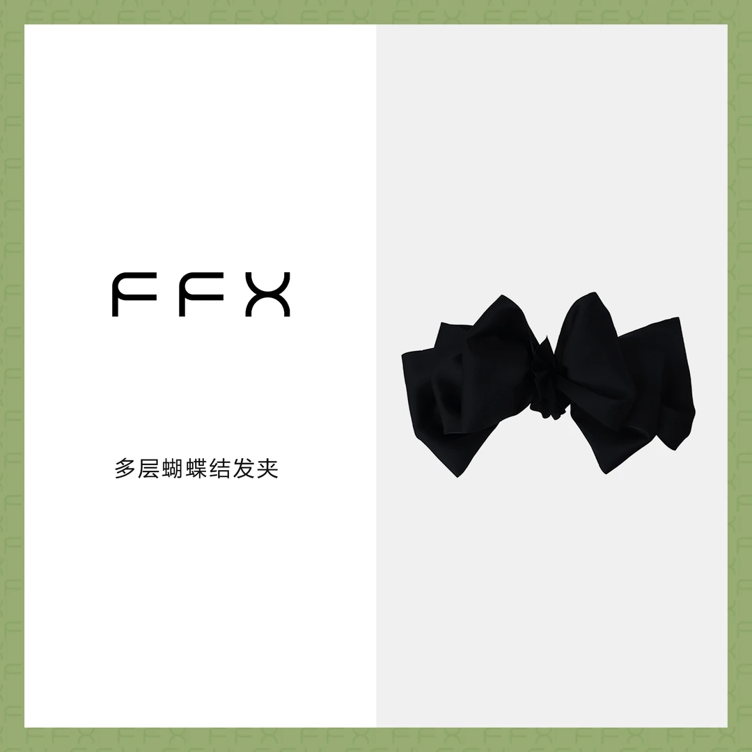 弗弗西FFX多层蝴蝶结发夹气质百搭简约时尚设计网红黑色发卡可爱