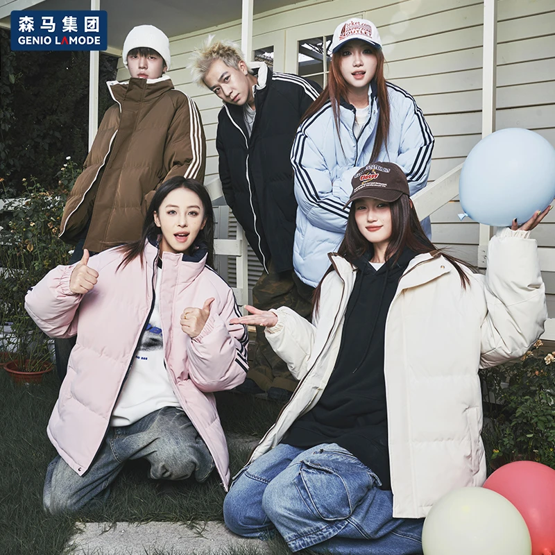 GENIO LAMODE棉衣男女款宽松潮流休闲百搭加厚保暖立领面包服棉服