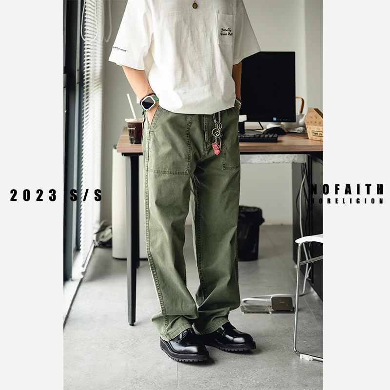 水洗休闲长裤男款OG107宽松潮流cleanfit直筒工装裤无信仰