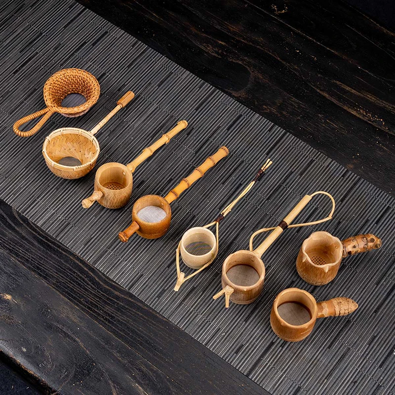 天然竹制茶滤泡茶分离器过滤网创意功夫茶具配件茶道茶漏器茶叶隔