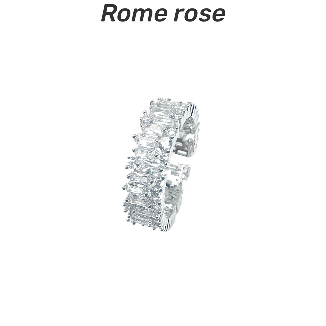 黄铜合成锆石戒指 黄铜合成锆石戒指 时尚满锆欧美简约戒指女9091