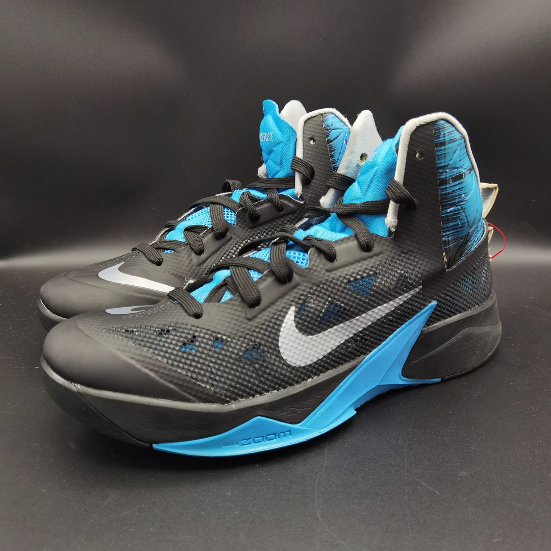 44码 Nike Hyperfuse 黑蓝二手球鞋 磨损/破损 老鞋有开胶风险