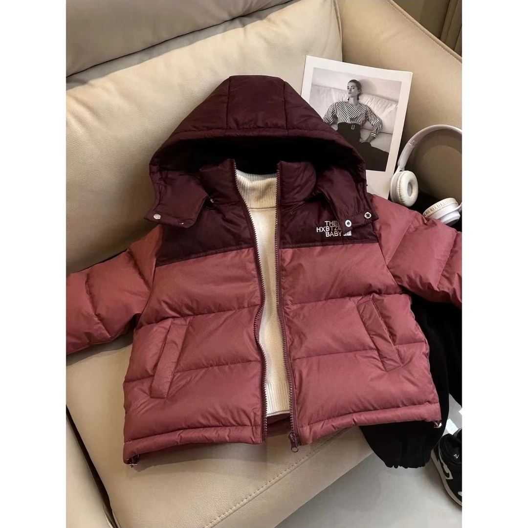 新款儿童中大童羽绒服拼色短款加厚保暖韩版冬款洋气外套