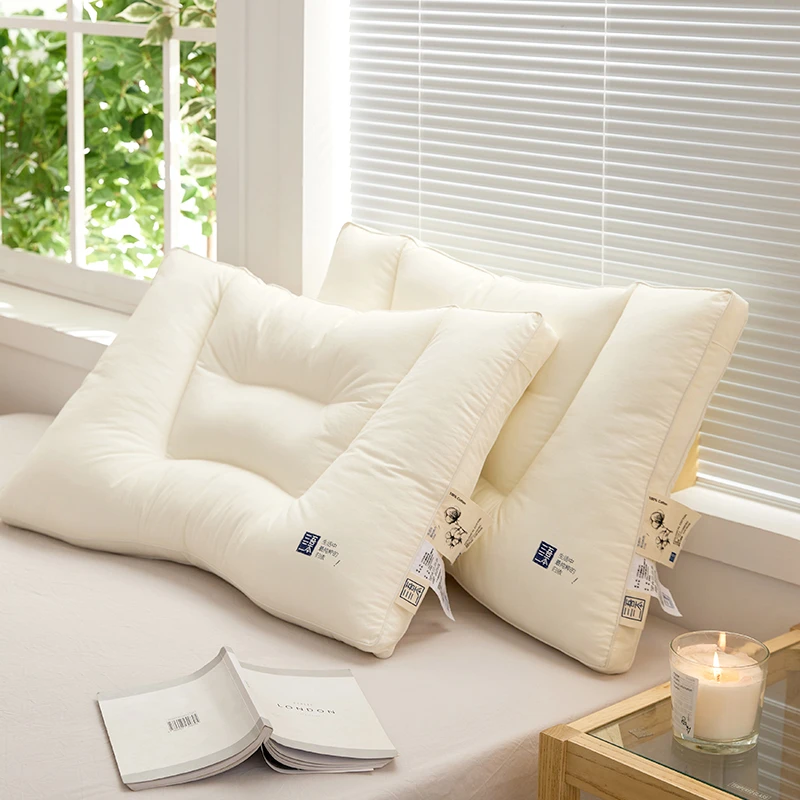 吾本初心高支高密羽丝绒原棉多位成人护颈单人防螨柔软舒适睡眠枕