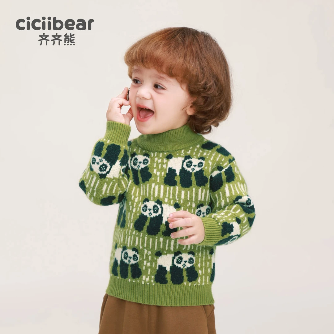 CICIIBEAR/齐齐熊【一体绒】男女童加绒毛衣加厚套头毛衣Q101404