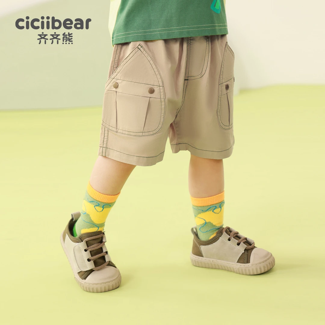 CICIIBEAR/齐齐熊男女童工装宽松短裤夏季薄款裤子五分裤 Q100473