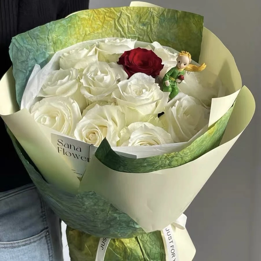 【花儿乐】小王子包装花束黄绿渐变色平面纸鲜花包装纸鲜花包装资材