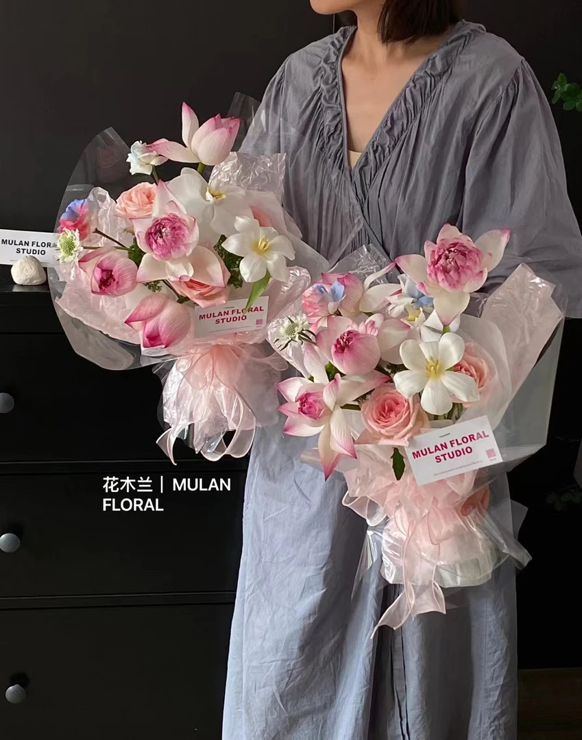【花儿乐】彩色琉璃防水鲜花包装纸6丝玻璃质感膜花店包装材料批发