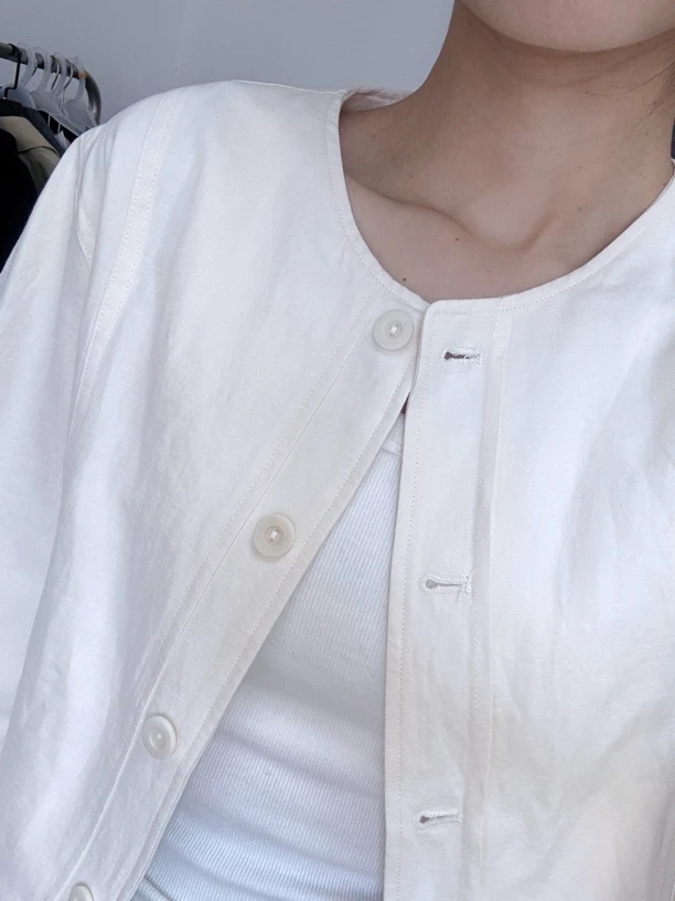 秋季新款圆领设计百搭显瘦洋气小衫女款长袖外套