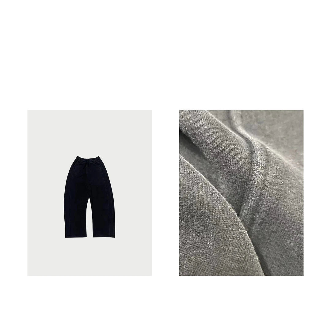 MAINRAY-「遮肉神器」秋款休闲运动宽松直筒水洗做旧弯刀香蕉裤