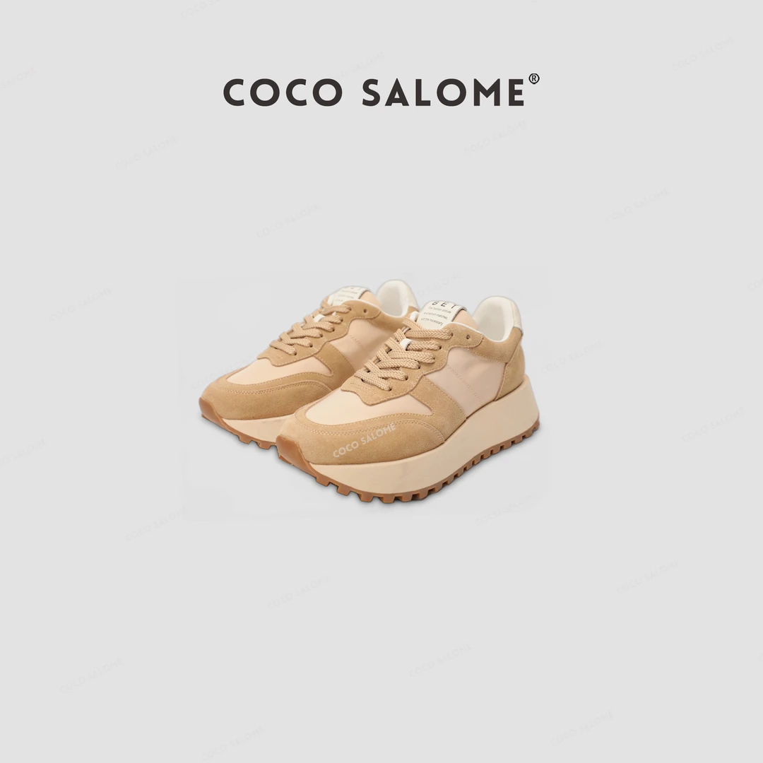 COCOSALOME 时尚休闲鞋厚底防滑系带阿甘鞋 跟高5cm